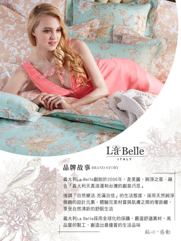 【義大利La Belle】《立體車邊羽絲絨緹花枕》(一入)