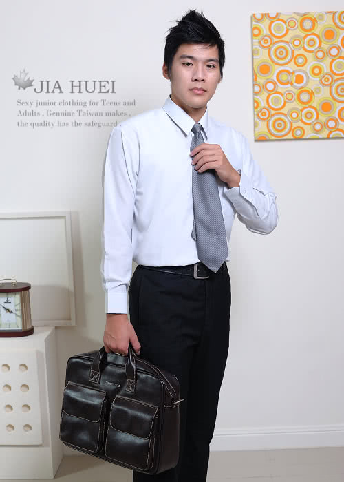 【JIA HUEI】長袖男仕吸濕排汗防皺襯衫 3158條紋系列 三件組(台灣製造)