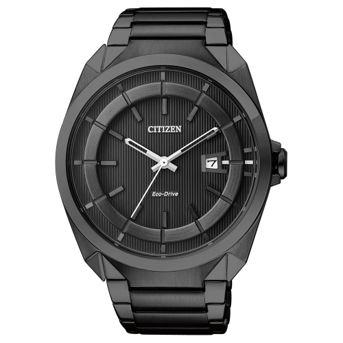 【CITIZEN】Eco-Drive 經典型男風采 (全黑鋼)