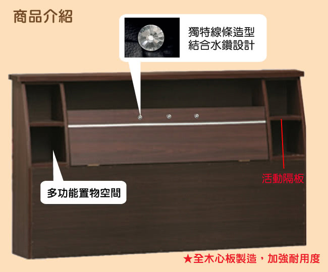 【優利亞-米克斯】加大6尺床頭箱(3色可選)