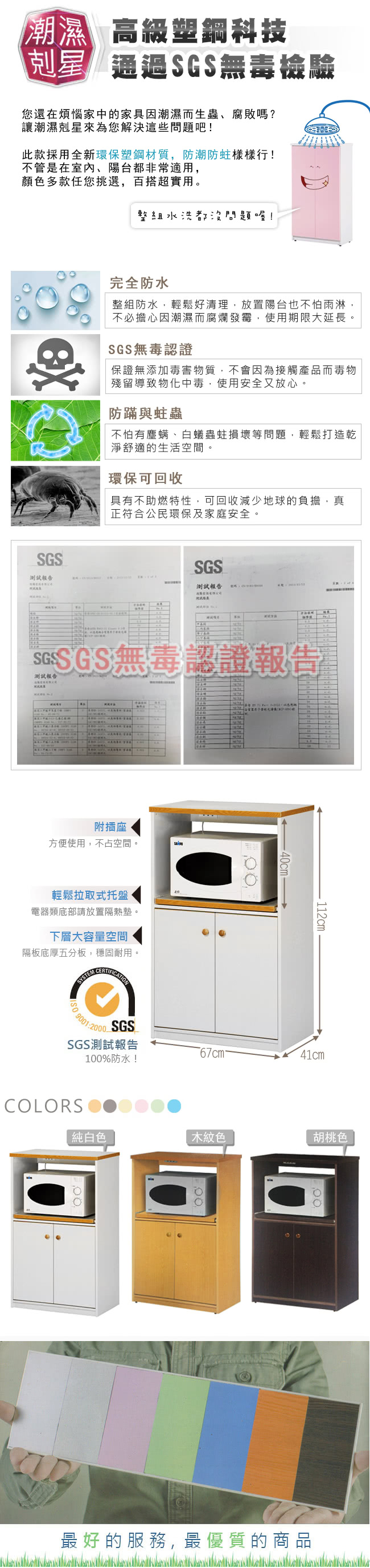 【顛覆設計】潮濕剋星-防水2x4尺收納櫃(三色可選)