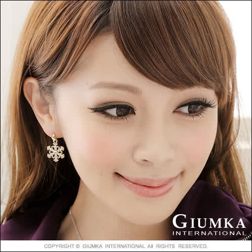 【GIUMKA】片片雪花甜美淑女款耳針式耳環 精鍍正白K 白鋯   MF00260-1(銀色)