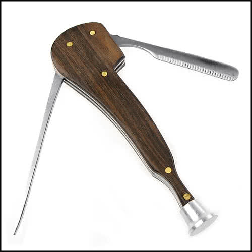 【煙斗造型】壓棒、刮刀、通管器木柄三合一煙斗工具-實木貼皮