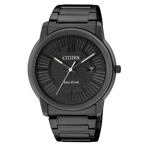 【CITIZEN 星辰】Eco-Drive 萬丈光芒貴族時尚腕錶(黑-AW1215-54E)