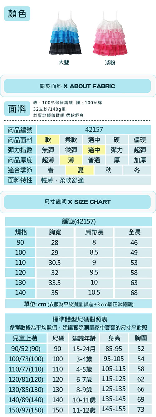 【baby童衣】洋裝 女童雪紡漸層蛋糕裙 42157(共二色)