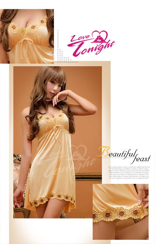 【LOVE TONIGHT】流金歲月.睡衣(T1356-金-F)