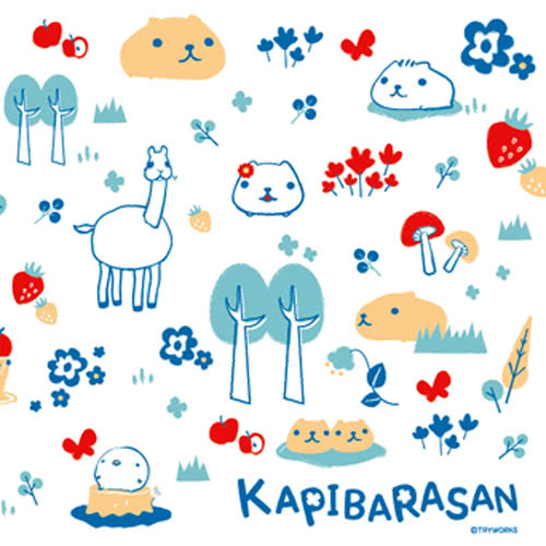 【kapibarasa】水豚君北歐系鑰匙包(藍水豚君)