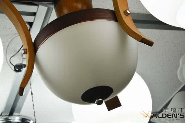 【華燈市】紅古銅球型5+2半吸頂燈(居家原木設計款)