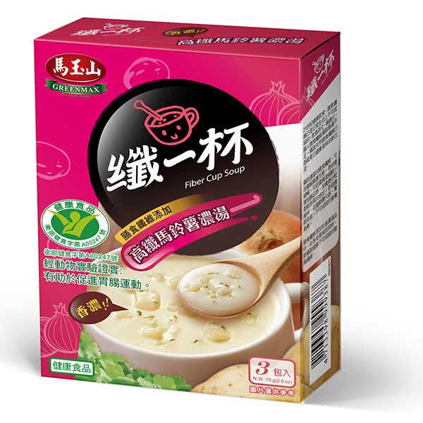 【馬玉山】纖一杯-高纖馬鈴薯濃湯3入(健康食品:有助於促進腸胃運動)