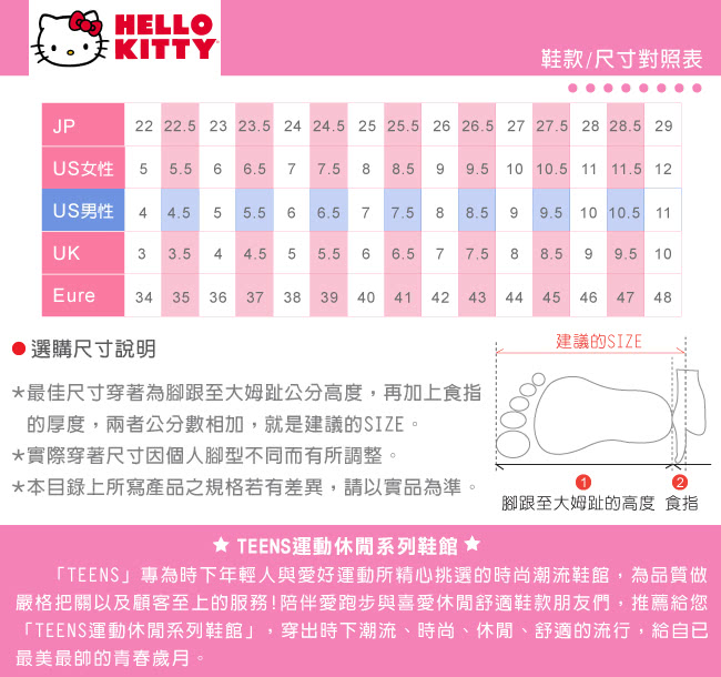 【三麗鷗】Hello Kitty女款 拼接印花金屬Logo休閒鞋(914122-黑)