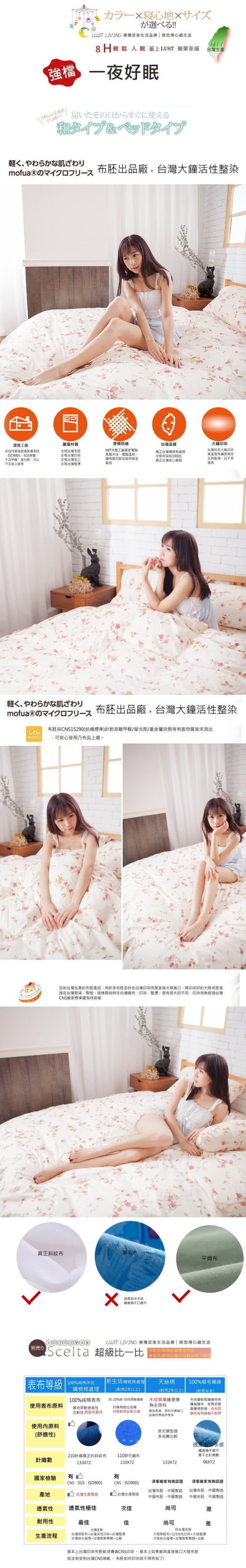 【Lust 生活寢具】法式玫瑰  100%純棉、雙人加大6尺床包/枕套/舖棉被套6X7尺、台灣製