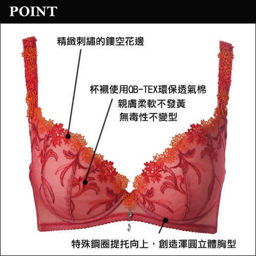 【LADY】瑪格麗特系列 B-F罩內衣(罌粟紅)