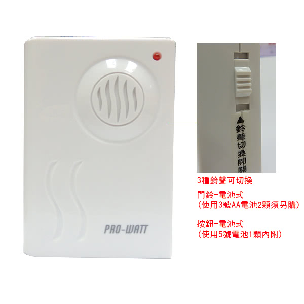 【PRO-WATT】超高頻無線數位門鈴 雙門鈴組(P-608B)