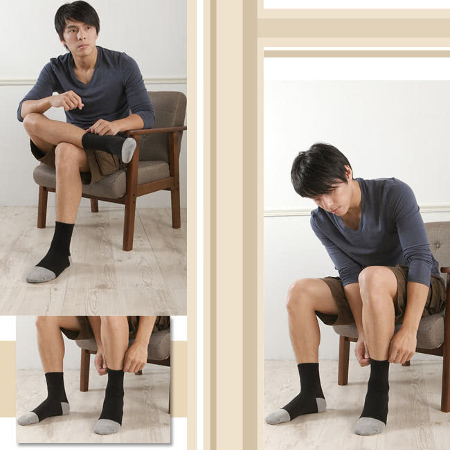【源之氣】竹炭短統休閒襪/男 12雙組 RM-30010