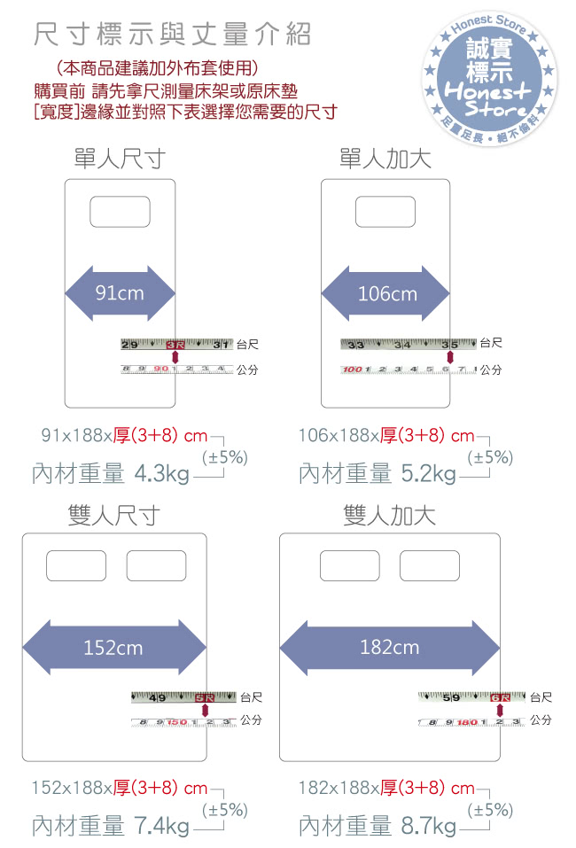 【House Door】天絲纖維表布11cm厚竹炭波浪記憶床墊(單人)