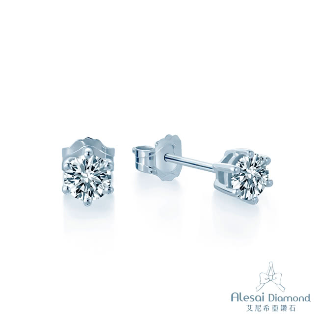 【Alesai 艾尼希亞鑽石】0.30克拉 鑽石項鍊及耳環 套組(APF17-30+AEF01-30)