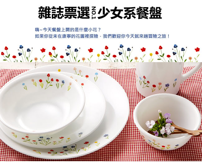 【美國康寧 CORELLE】春漾花朵4件式餐碗組(401)