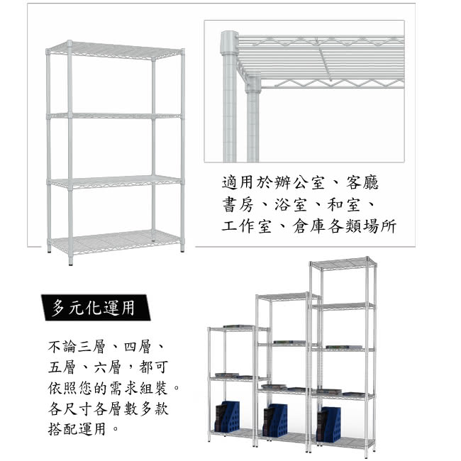 【海克力士】120*45*90三層烤漆置物鐵架(白色)