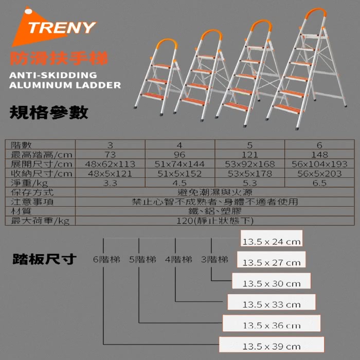 【TRENY】防滑四階扶手梯 .