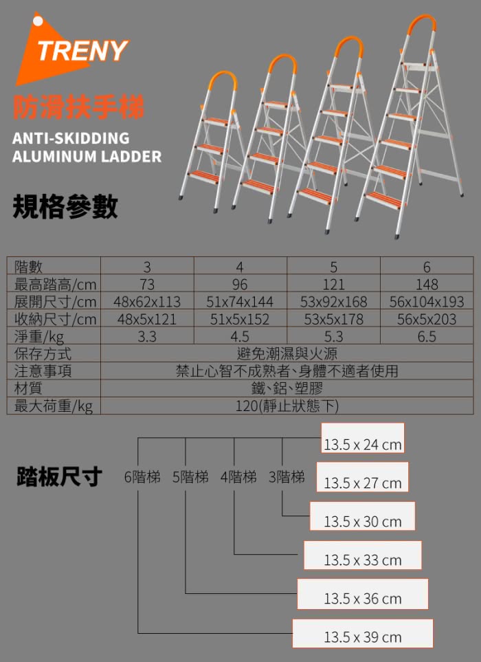 【TRENY】防滑五階扶手梯