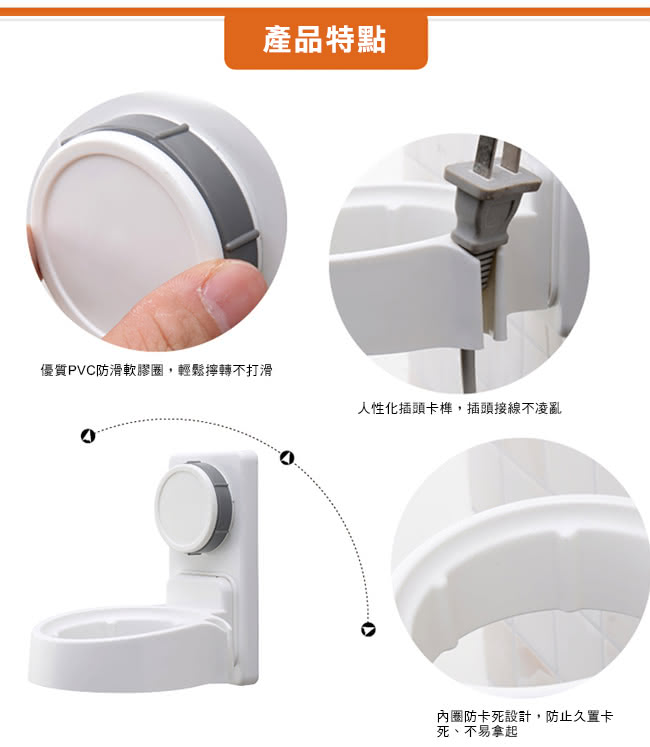 【櫃夫人】吸盤式吹風機收納架(SQ-1070)