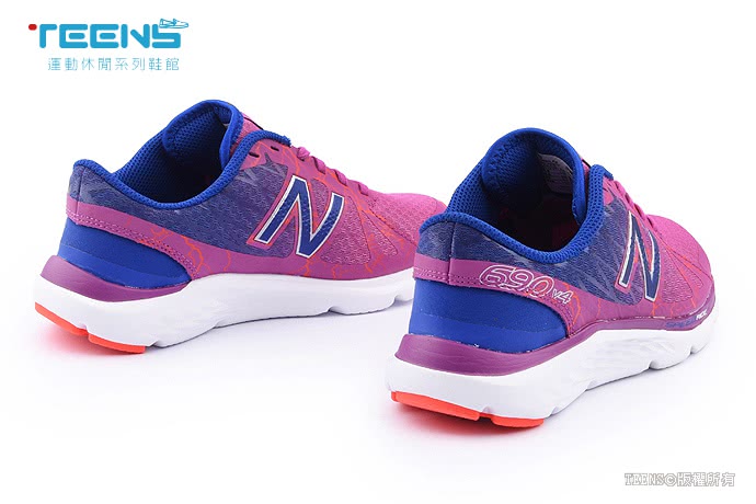 【NewBalance】女款 輕量彈性運動鞋(W690LF4-桃藍)