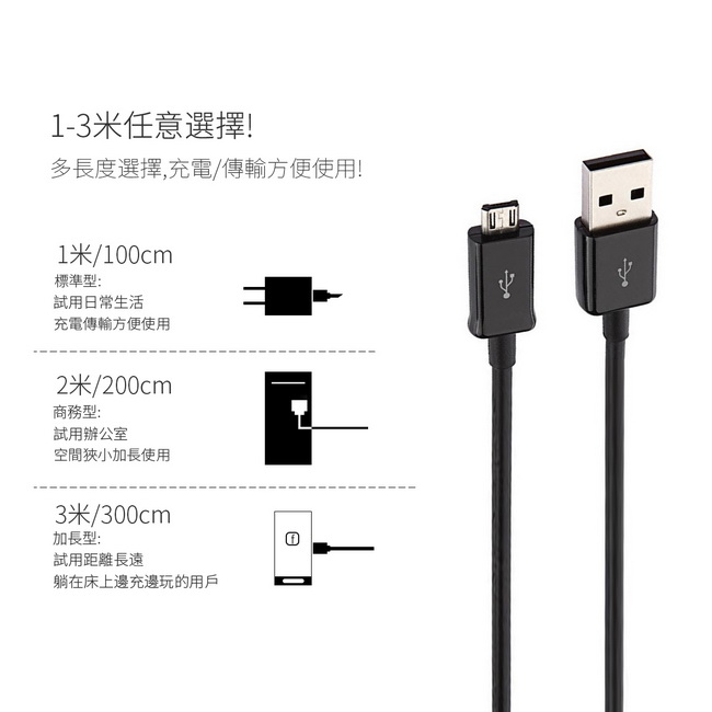 【ZIYA】智慧型手機專用 Micro USB 充電傳輸線 流線型 100cm(繽紛色系)