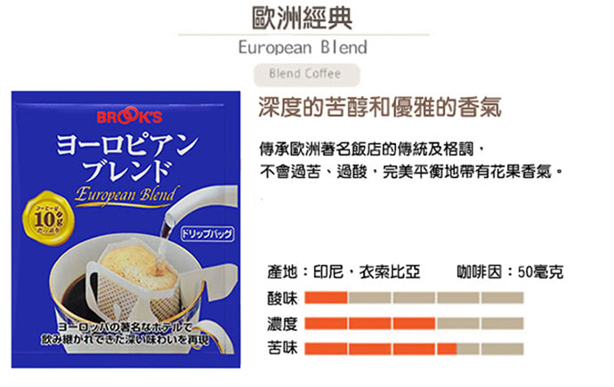 【日本布魯克斯】歐洲經典掛耳式濾泡咖啡(25入獨享袋)