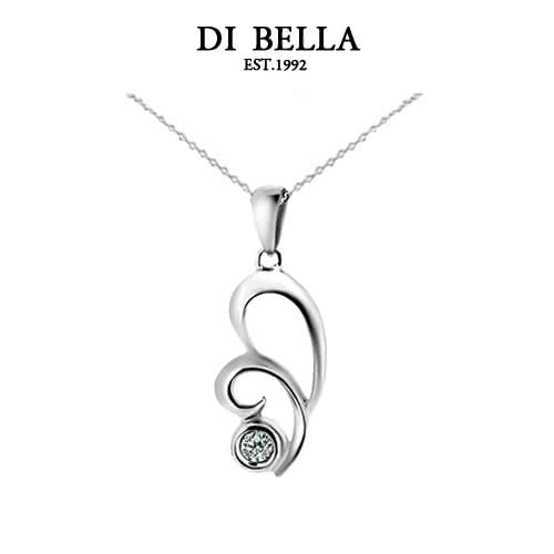 【DI BELLA】比翼雙飛天然鑽石墜鍊(3分)