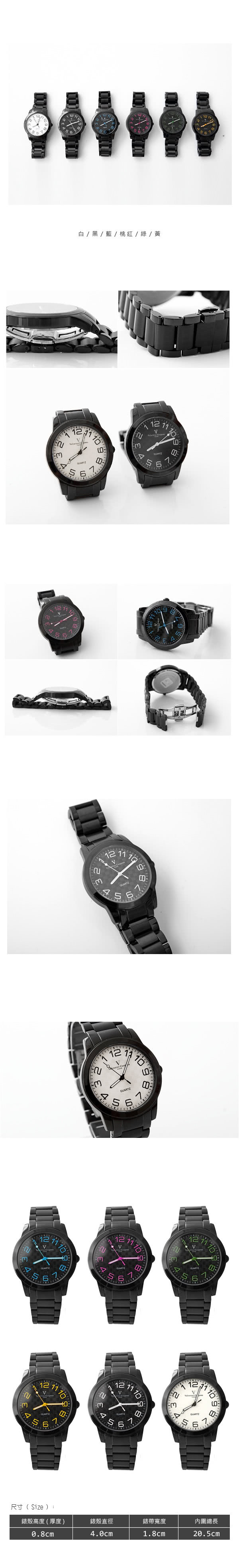 【Valentino范倫鐵諾】獨特逆走機芯跳色數字全黑手錶