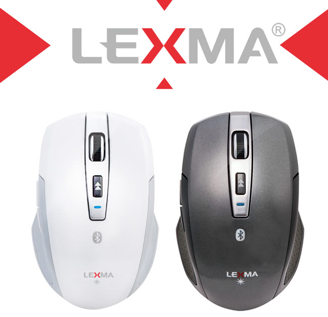 【LEXMA】B600R無線2.4G+藍牙4.0雙模藍光滑鼠(鐵灰)