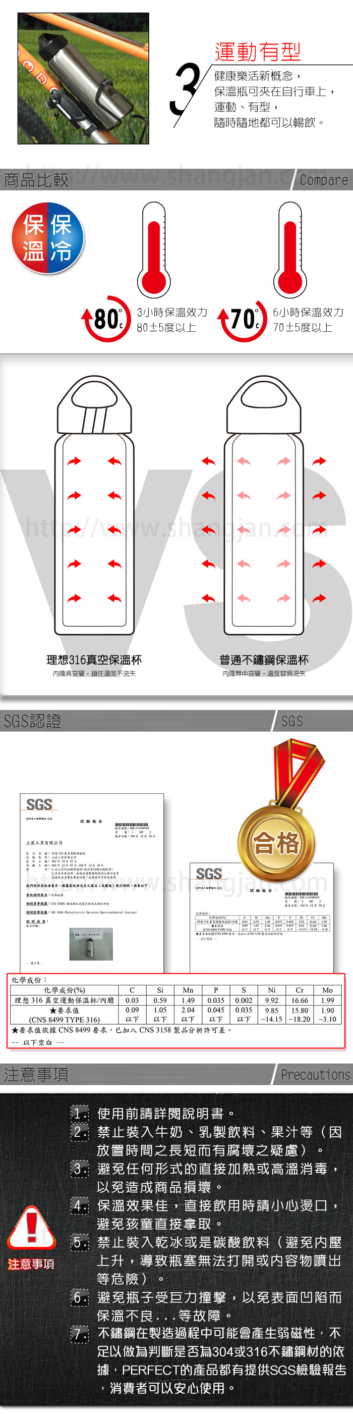 【PERFECT 理想】理想316真空運動保溫杯(470cc)