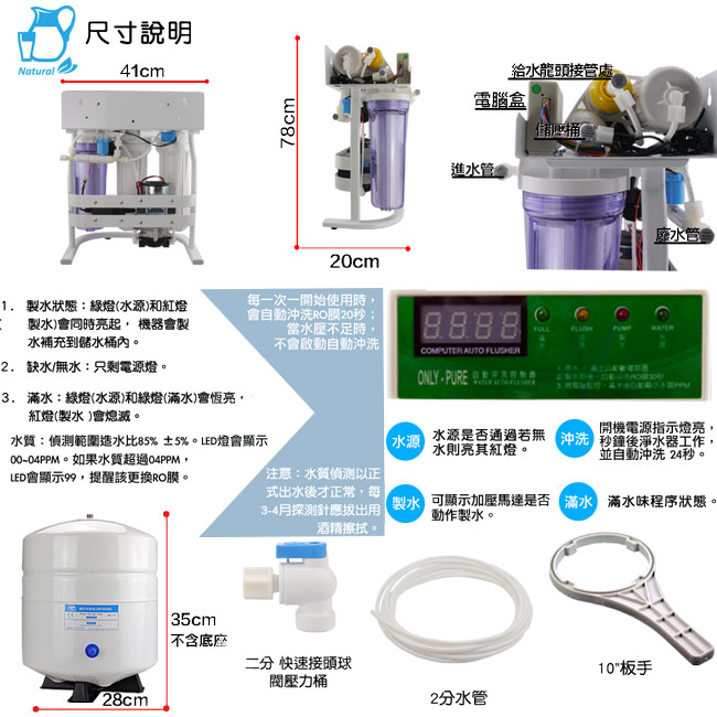 【怡康】微電腦六道櫥下型 RO淨水機(ROAC650)