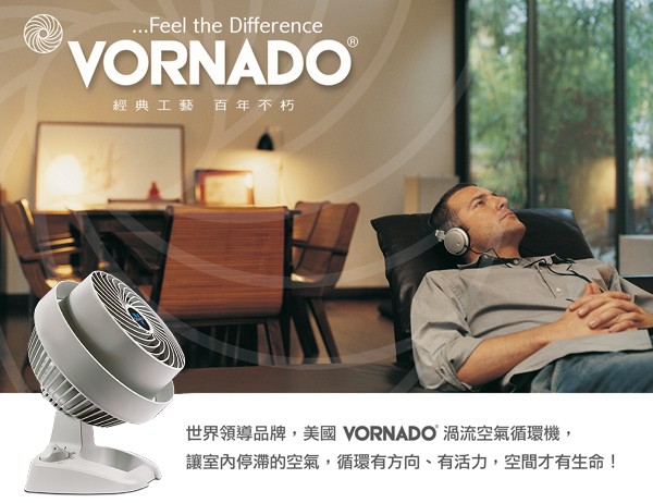 【美國 VORNADO沃拿多渦流空氣循環扇】530 黑/白(買就送迷你LED捕蚊小夜燈)