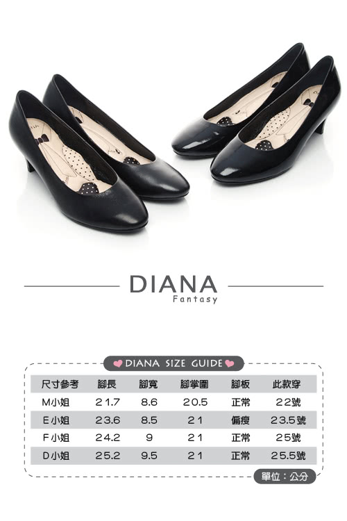 DIANA 超厚切領帶B款--第一代素面真皮跟鞋-黑