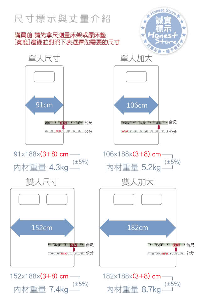 【House Door】涼感纖維布套11cm厚竹炭波浪記憶床墊-單人3尺(涼感 纖維 記憶 竹炭 床墊 贈品 單人)