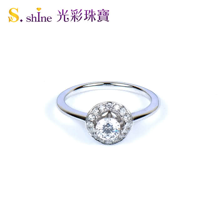 【光彩珠寶】GIA0.3克拉 F VS2 日本鉑金鑽戒(幸福花語)