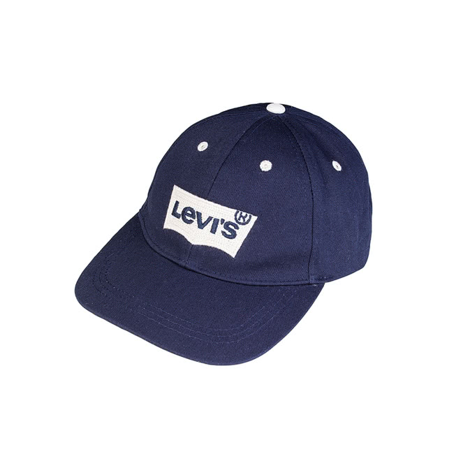 【Levis】男款刺繡寬邊帽 經典Logo 深藍