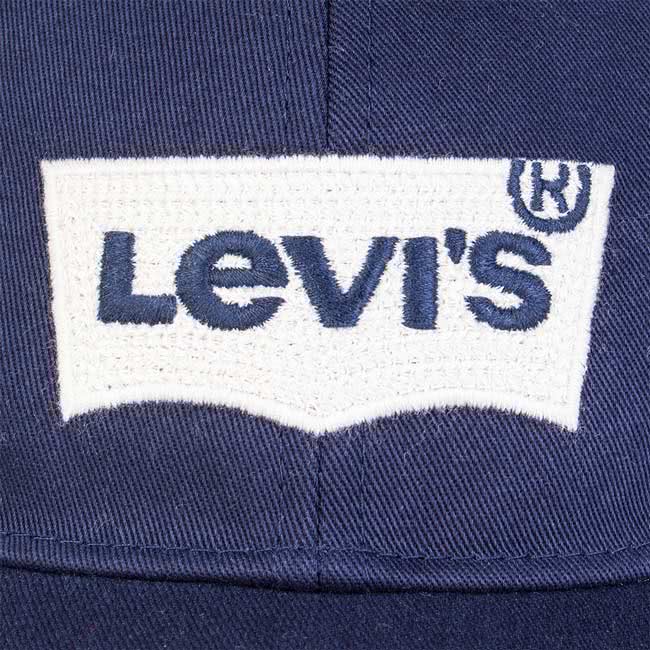 【Levis】男款刺繡寬邊帽 經典Logo 深藍