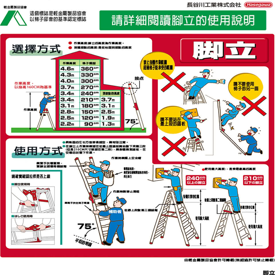 【長谷川】四腳可伸縮梯(RYZ-24)