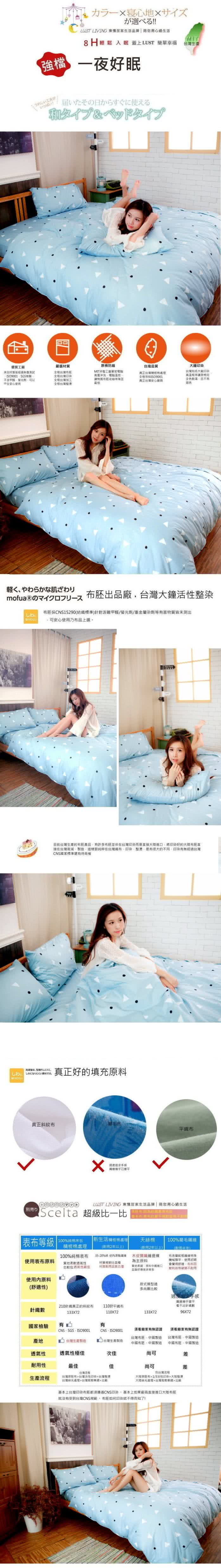 【LUST生活寢具】米蘭簡約 100%精梳純棉、雙人加大6尺床包/枕套/薄被套組(台灣製)