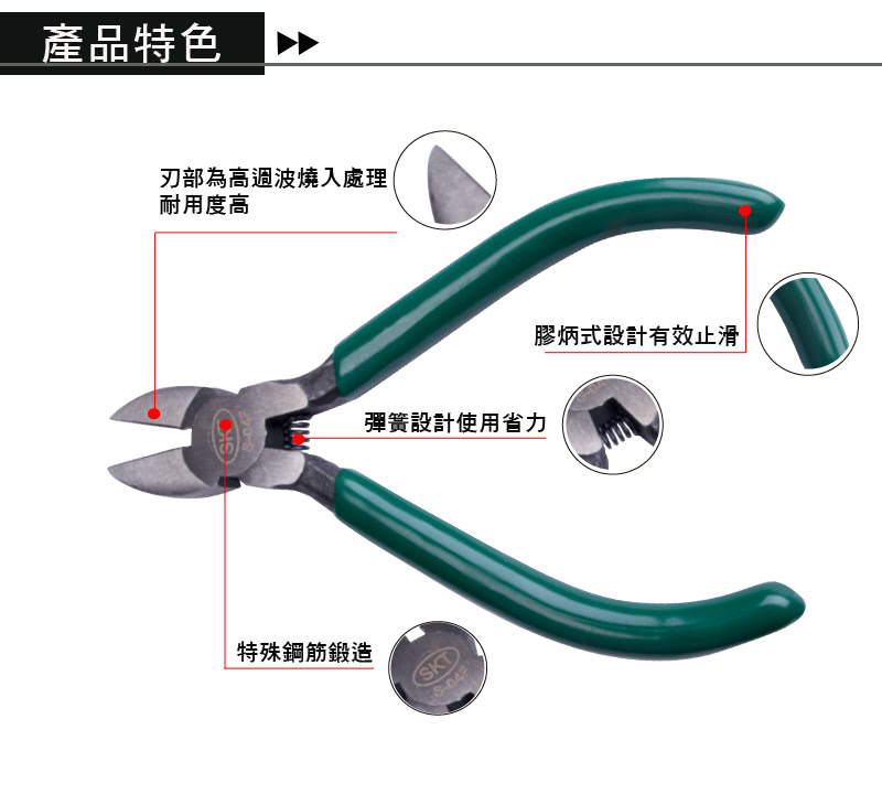 【SKT】尖頭鉗 S-04F