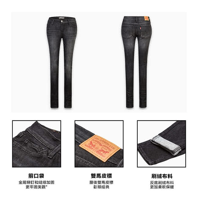 【Levis】710 中腰超緊身窄管牛仔褲 / Warm / Thermolite / 時尚鐵灰