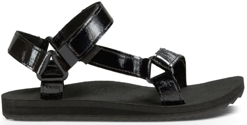 【TEVA】W ORIGINAL UNIVERSAL PATENT LEATHER 女織帶涼鞋 黑色亮面皮革(1012470-BLK)