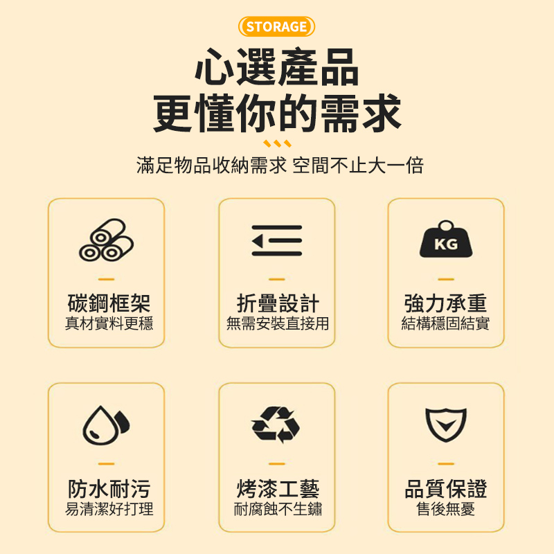 ZAIKU 宅造印象 免安裝可折疊移動小推車置物架(收納藍 ZAIKU 宅造印象 免安裝可折疊移動小推車置物架(收納藍