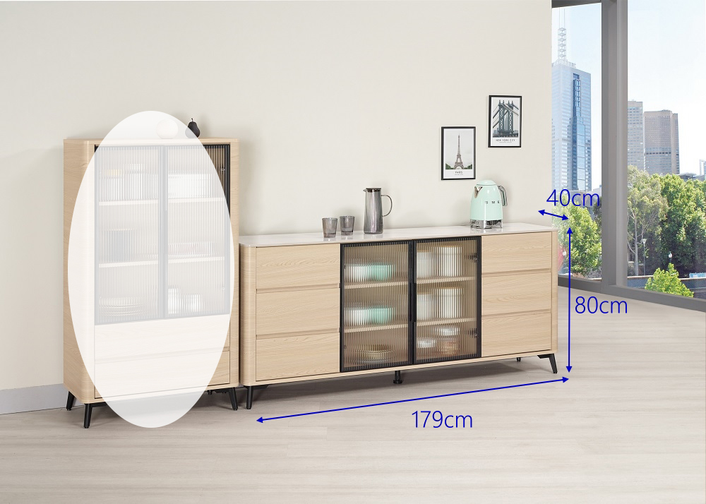 MUNA 家居 艾維斯6尺岩板餐櫃/下座(櫥櫃 碗盤櫃 餐櫃 MUNA 家居 艾維斯6尺岩板餐櫃/下座(櫥櫃 碗盤櫃 餐櫃