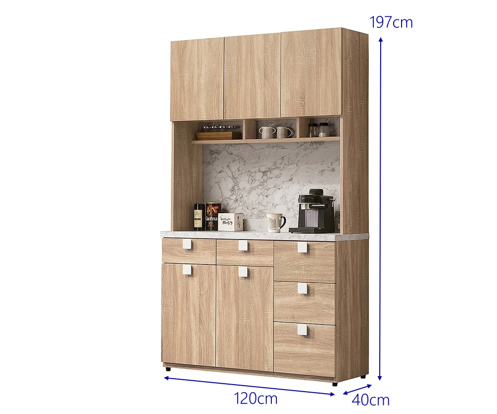 MUNA 家居 艾莉絲4尺餐櫃/全組(碗盤櫃 收納 櫥櫃 餐 MUNA 家居 艾莉絲4尺餐櫃/全組(碗盤櫃 收納 櫥櫃 餐