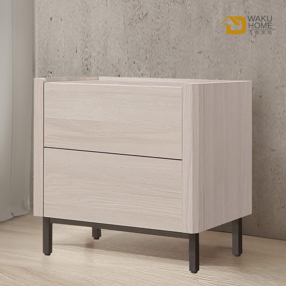WAKUHOME 瓦酷家具 Miller清新簡約白榆木二抽床 WAKUHOME 瓦酷家具 Miller清新簡約白榆木二抽床