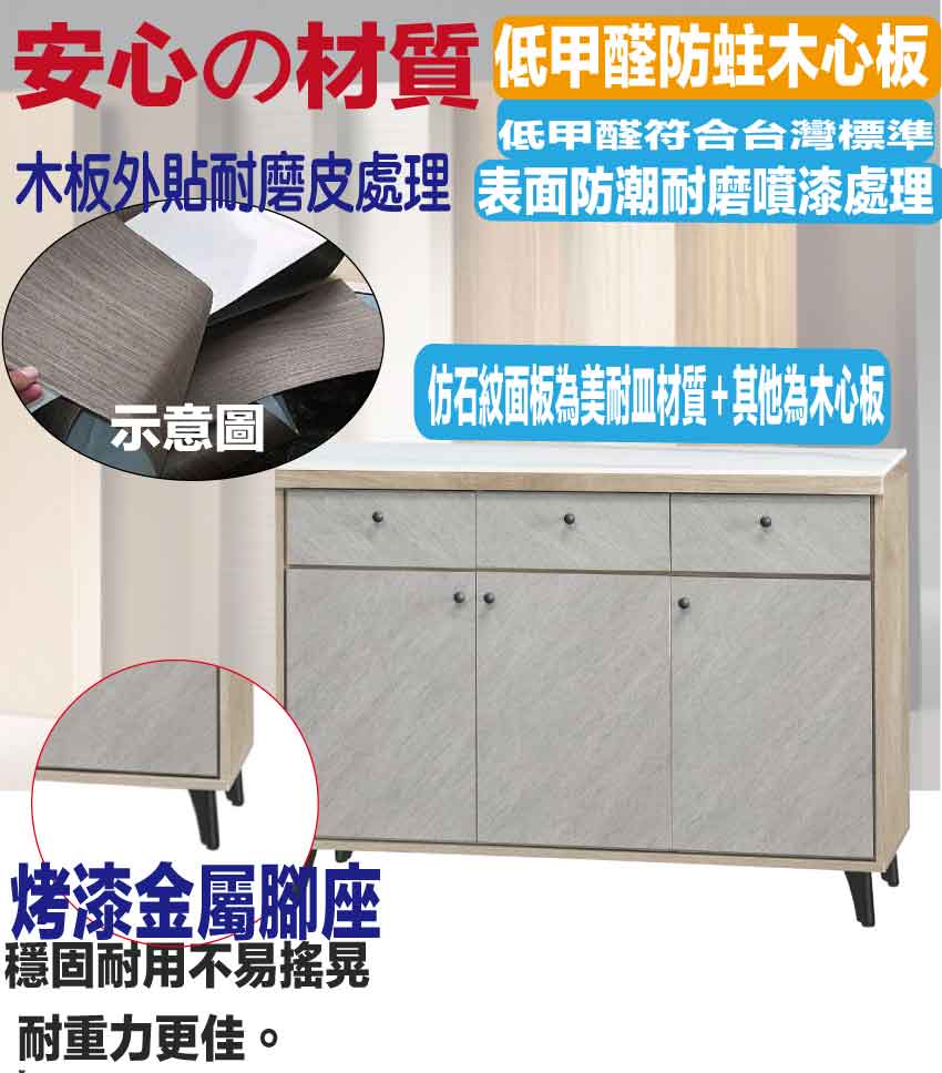 文創集 瑞爾曼4尺岩板雙色三抽低餐櫃評價推薦 文創集 瑞爾曼4尺岩板雙色三抽低餐櫃評價推薦