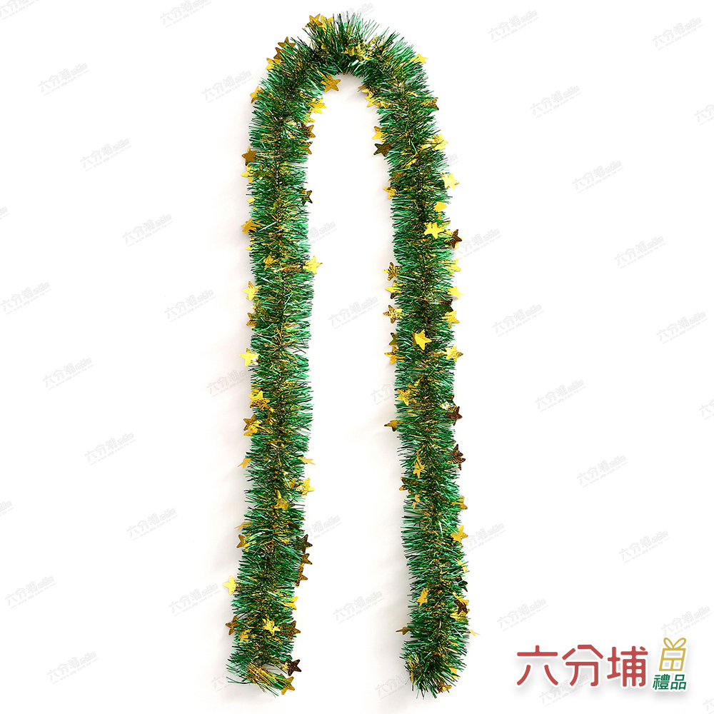 六分埔禮品 壓紋星星金蔥條-綠色-3入組(聖誕節擺飾耶誕節居 六分埔禮品 壓紋星星金蔥條-綠色-3入組(聖誕節擺飾耶誕節居
